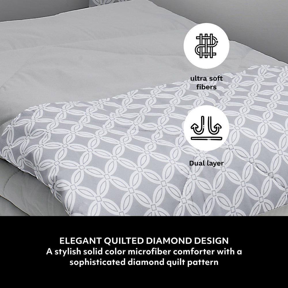 The 3-Piece Retreat Comforter Set - Silver Mist