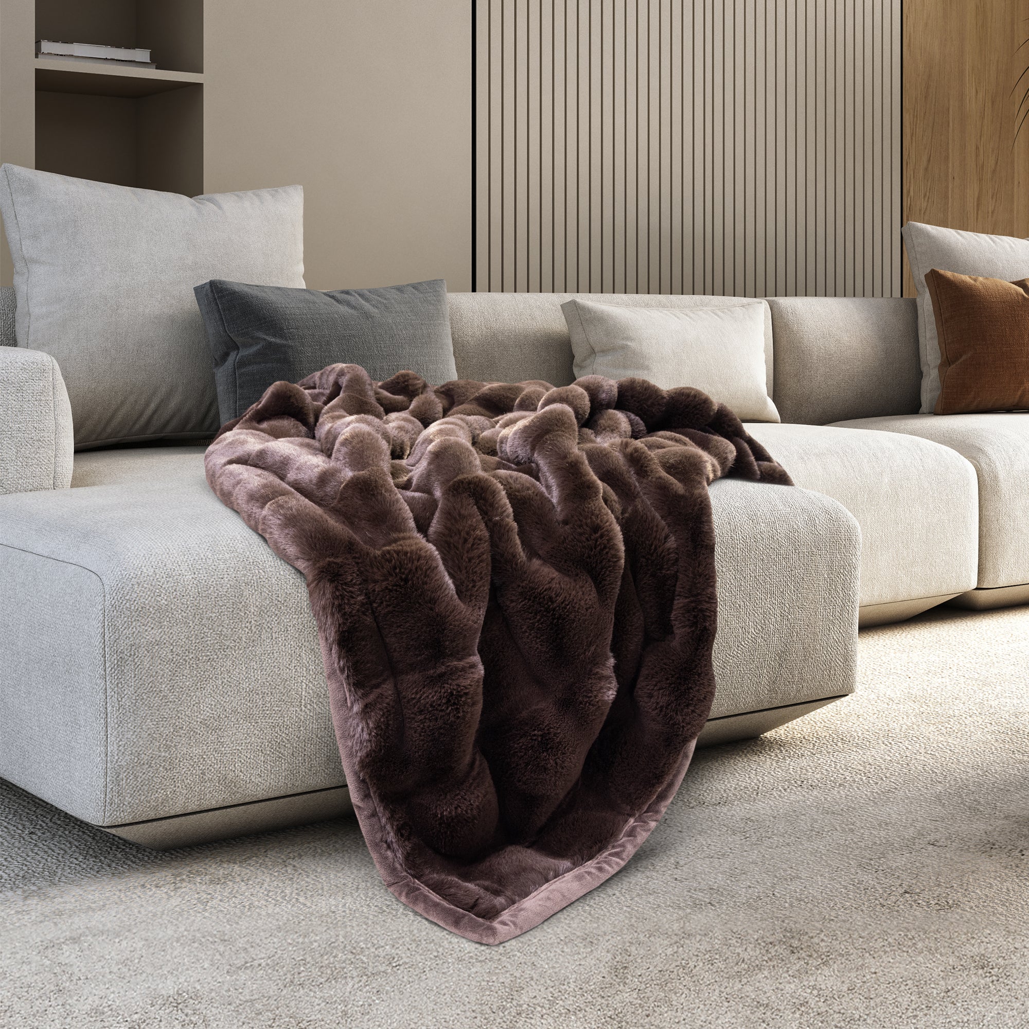 The Hearthside Faux Fur Throw - Chestnut – Mon Chateau