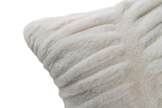 Ivory Luxe Faux Fur Ruched Pillow