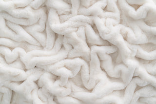 Ivory Luxe Faux Fur Ruched Throw