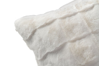 Ivory Luxe Faux Fur Waffle Pillow