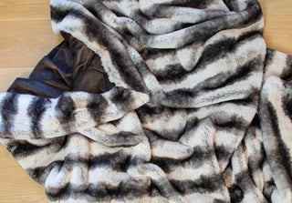 Striped Luxe Faux Fur Throw