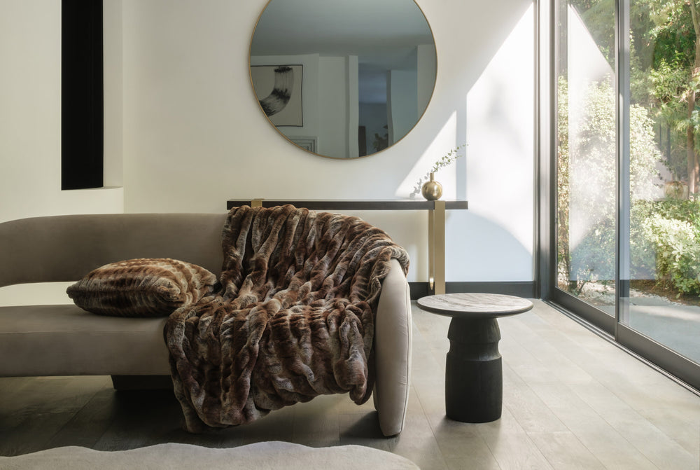 The Cloudfall Faux Fur Pillow - Truffle Mocha