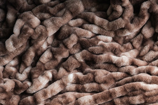 Luxe Ruched & Printed Faux Fur Throw