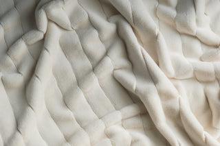 Ivory Luxe Faux Fur Channel Throw