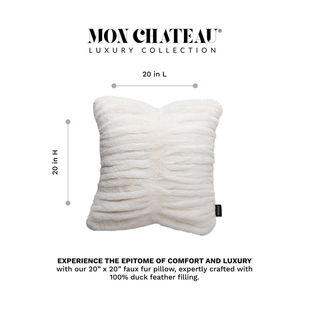 The Cloudfall Faux Fur Pillow - Chateau Cream