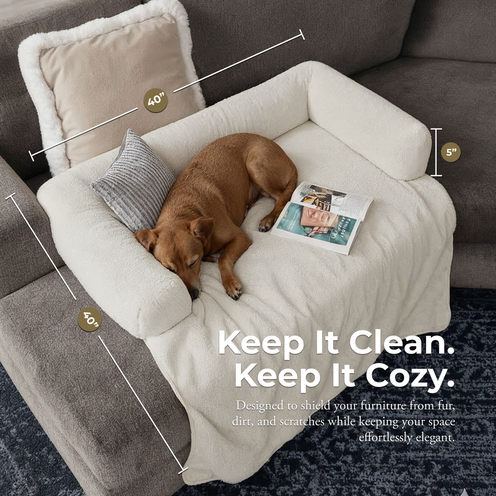 Waterproof Couch Cover for Pets - Ivory