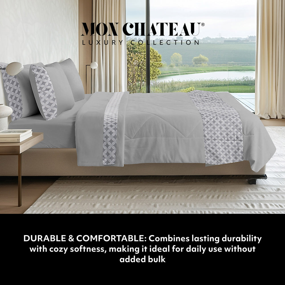Diamond 3 PC Comforter Set – Grey