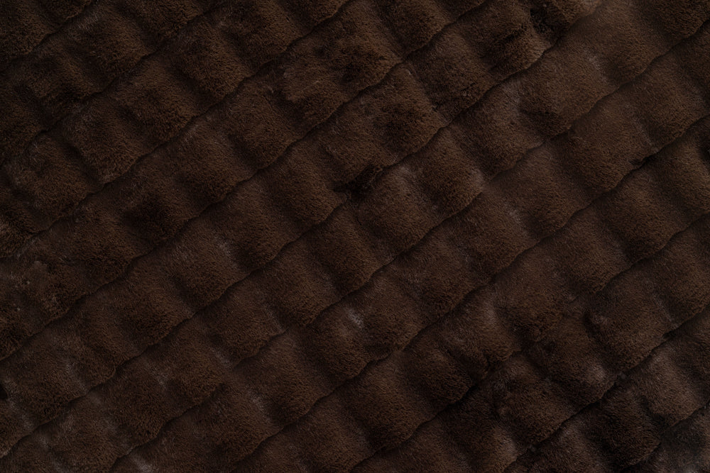 Brown Luxe Faux Fur Waffle Throw