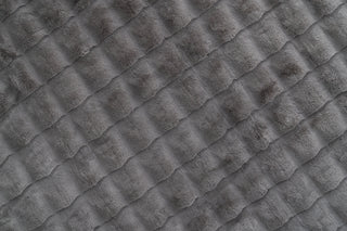 Grey Luxe Faux Fur Waffle Throw