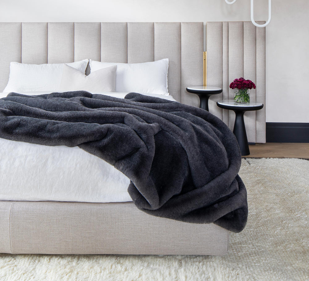 Ultimate Plush Luxe Faux Fur Throw with Fold Over