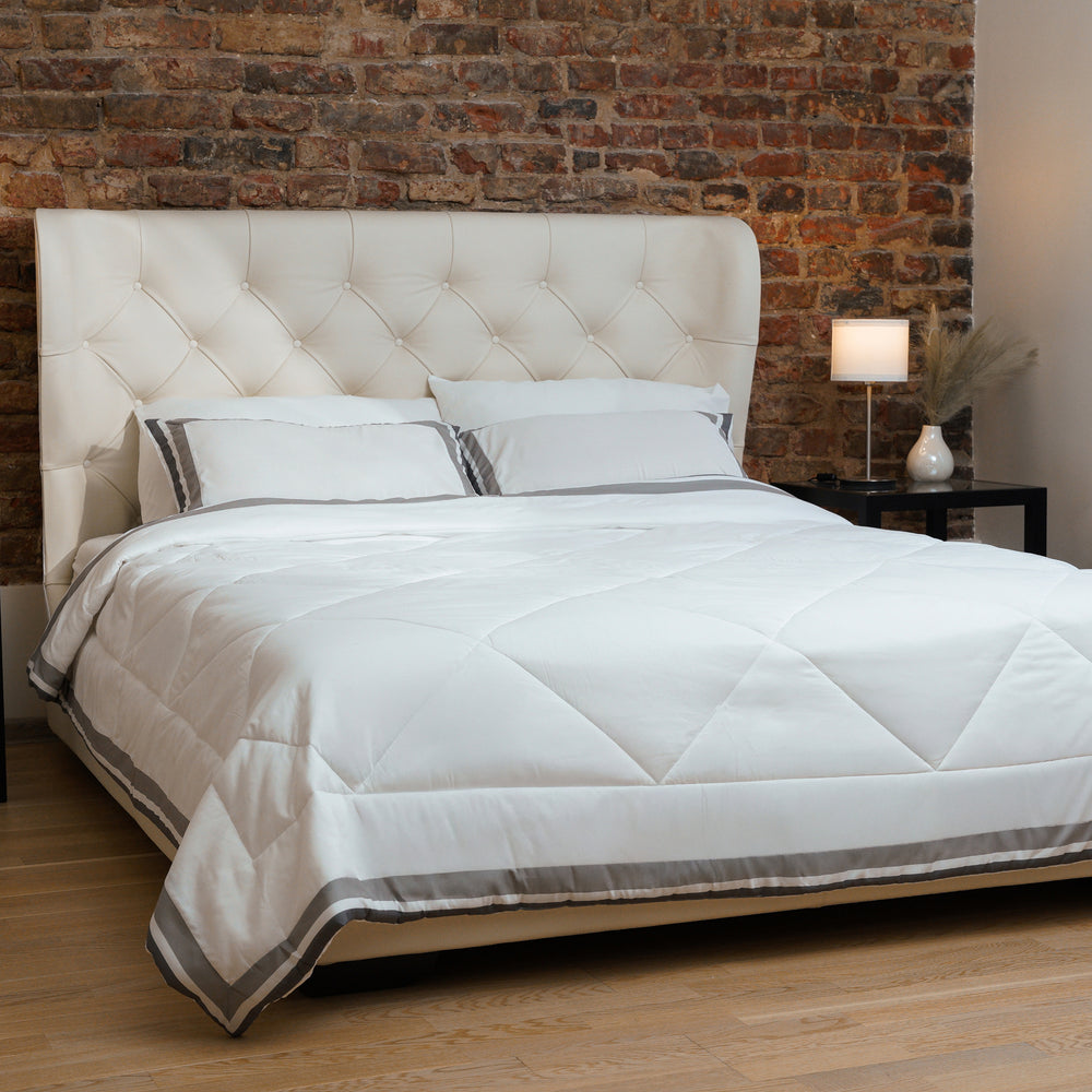 The 3-Piece Retreat Comforter Set - Striped Border