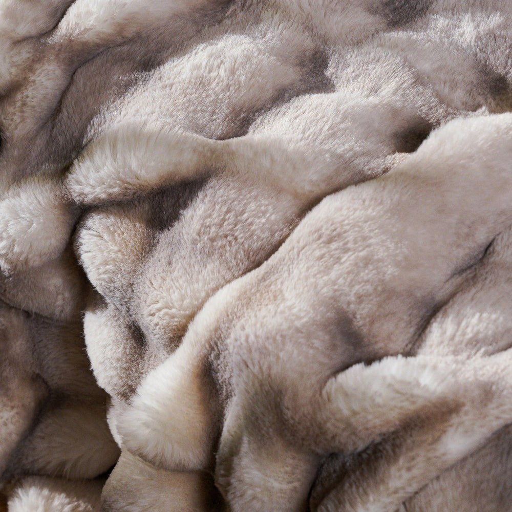 Marble Print Bubble Faux Fur Throw - Driftwood Bubble