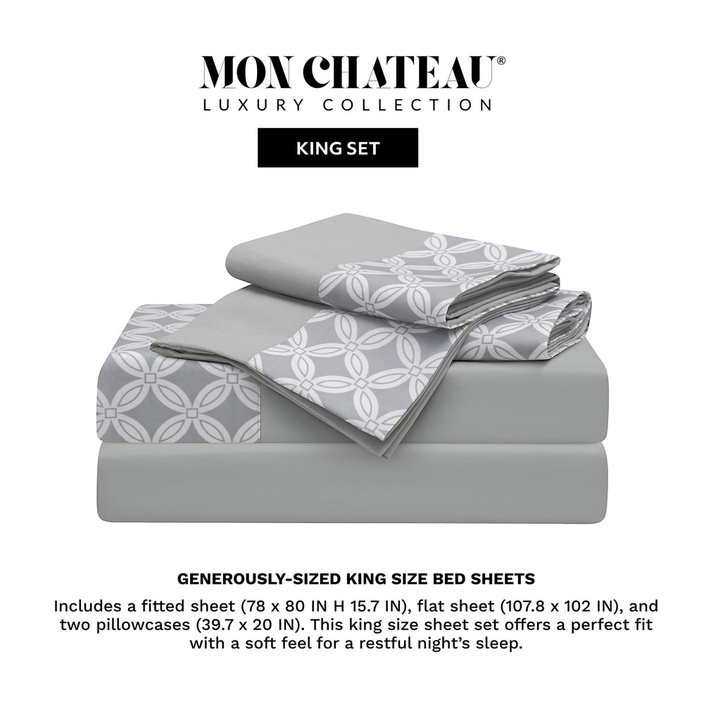 Diamond 4PC Sheet Set – Grey