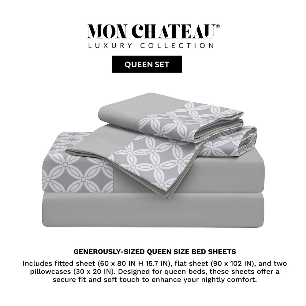 Diamond 4PC Sheet Set – Grey