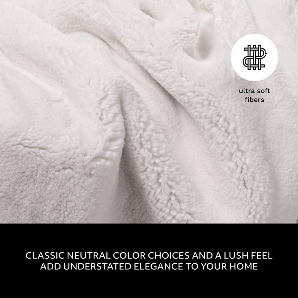 Ultimate Plush Faux Fur Throw with Foldover - Ivory