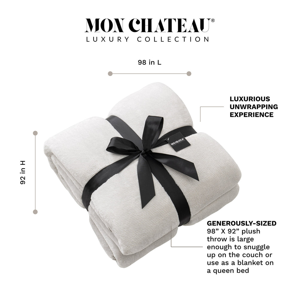 Reversible Flannel Throw - Grey Melange