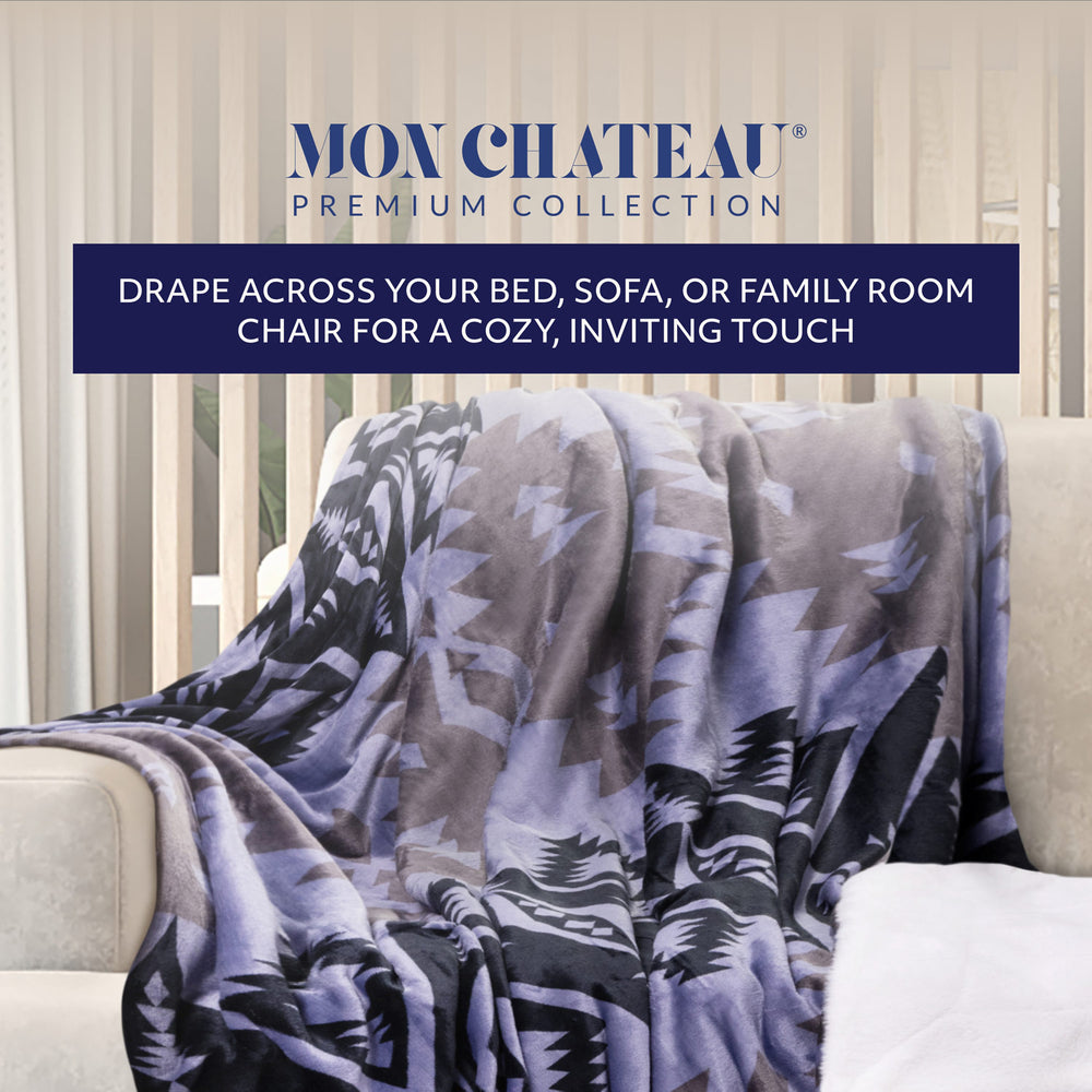 Ultra Plush Flannel Throw - Aztec Print
